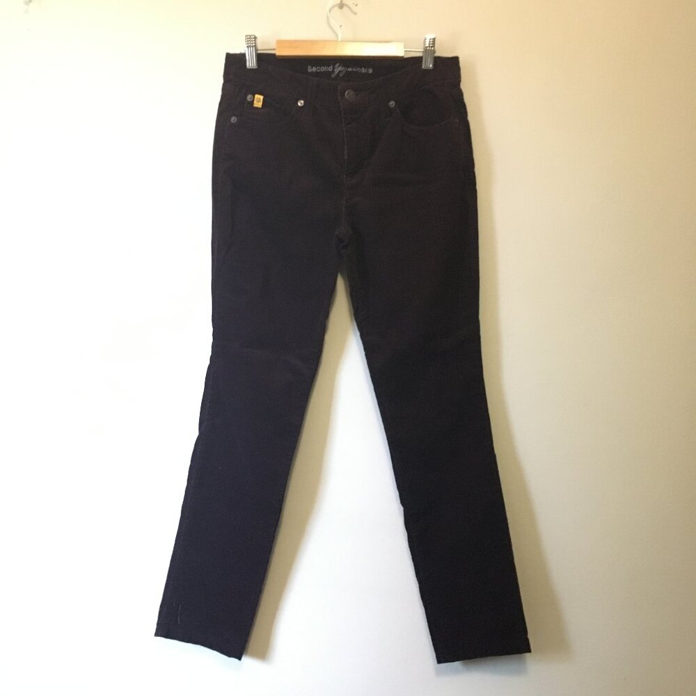 Yoga Jeans Second Yoga Wine Burgundy Corduroy Pants Slim Fit 28 Made in Canada
